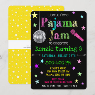 Pajama Jam Party Invite - PJ Dance Party Invite Einladung