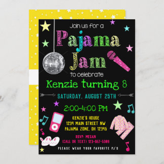 Pajama Jam Party Invite - PJ Dance Party Invite Einladung