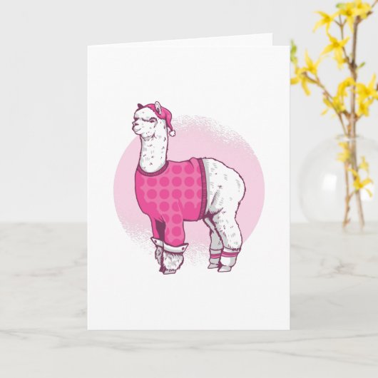 Pajama llama karte (Gelbe Blume)