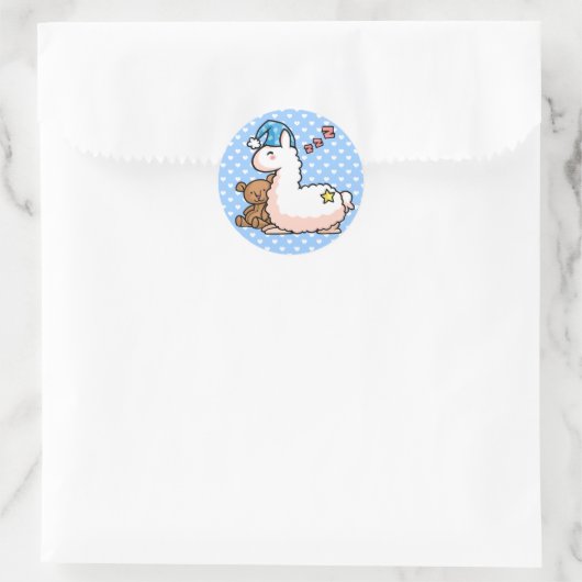Pajama Llama Runder Aufkleber (Tasche)