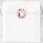 Pajama Llama Runder Aufkleber (Tasche)