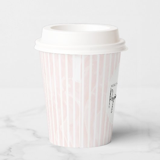 Pajama Party Brautparty Rosa Streifen Pappbecher (Rechts)