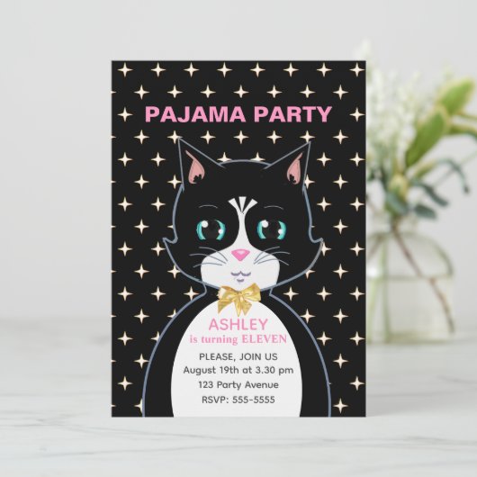 Pajama Party Einladung (Stehend Vorderseite)