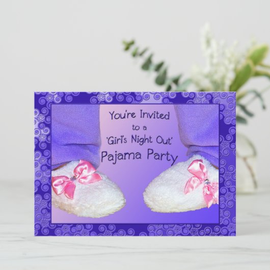 Pajama-Party Einladungen (Stehend Vorderseite)