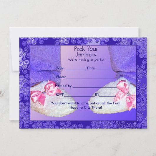 Pajama-Party Einladungen (Rückseite)