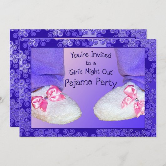 Pajama-Party Einladungen (Vorne/Hinten)