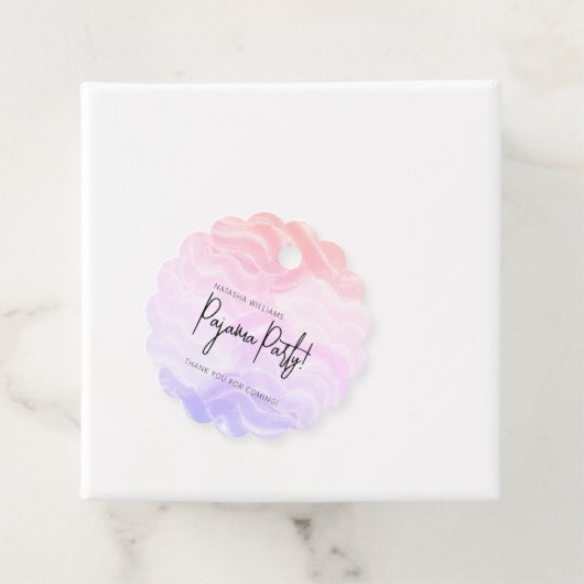 Pajama Party Farbenfrohe Pastel Elegante Geschenkanhänger (Beispiel)