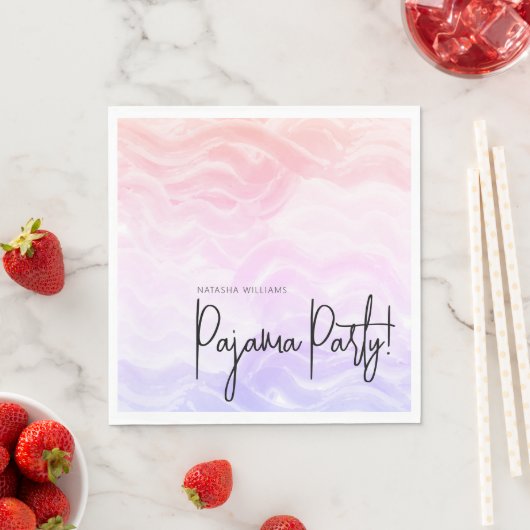 Pajama Party Farbenfrohe Pastel Elegante Serviette (Beispiel)