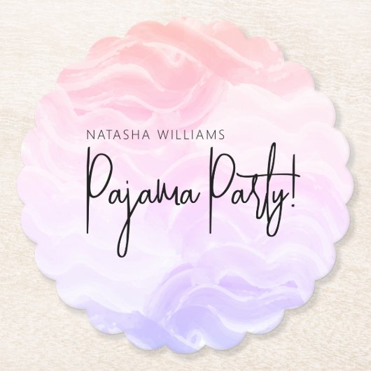 Pajama Party Farbenfrohe Pastel Elegante Untersetzer (Vorderseite)