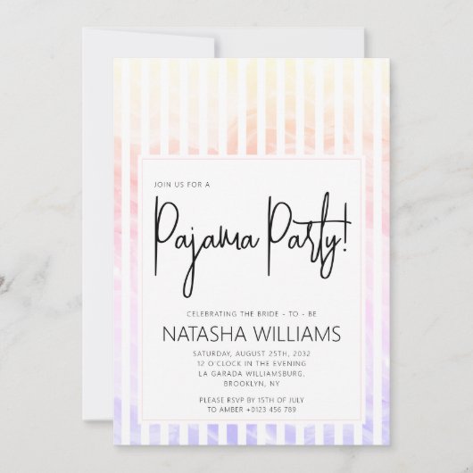 Pajama Party Frische Pasta machen Einladung (Vorderseite)