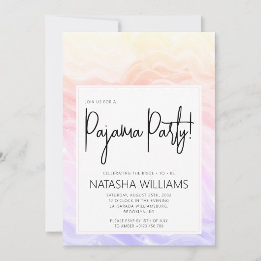 Pajama Party Frische Pasta machen Einladung (Vorderseite)