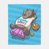 Pajama Party Funny Rhino Aufblasbarer Cartoon Fleecedecke (Vorderseite)