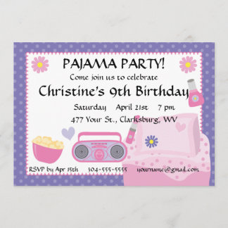 Pajama Party Geburtstag Einladung