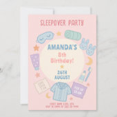 Pajama Party Geburtstag mit sonnigen Hausschuhen Einladung (Vorderseite)