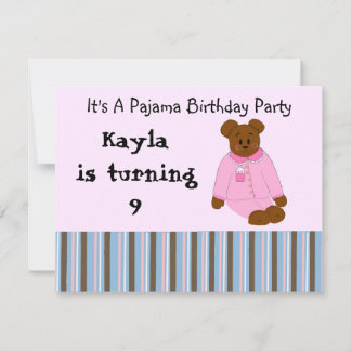 Pajama Party Geburtstagseinladungen Einladung