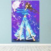 Pajama Party Girl Canvas Kissen Kissen Kämpfen - S Leinwanddruck (Insitu (Holzboden))