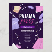 Pajama Party Girls Einladung (Vorne/Hinten)