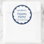 Pajama Party Niedlich Polka Dot Pattern Gastgesche Runder Aufkleber (Tasche)