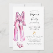 Pajama Party PJ Lingerie Slumber Brautparty Einladung (Vorderseite)