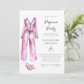 Pajama Party PJ Lingerie Slumber Brautparty Einladung (Stehend Vorderseite)