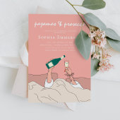 Pajama Party PJ und Prosecco Brautparty Einladung