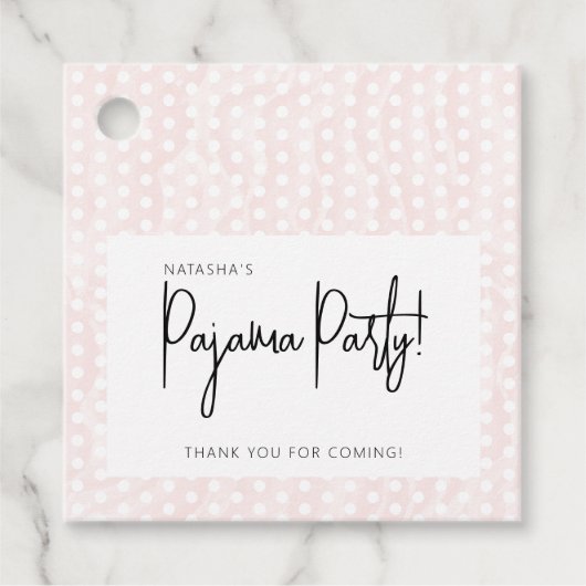 Pajama Party Polka Dots Soft Pink Geschenkanhänger (Vorderseite)