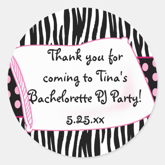 Pajama Party Round Pinks Sticker (Vorderseite)