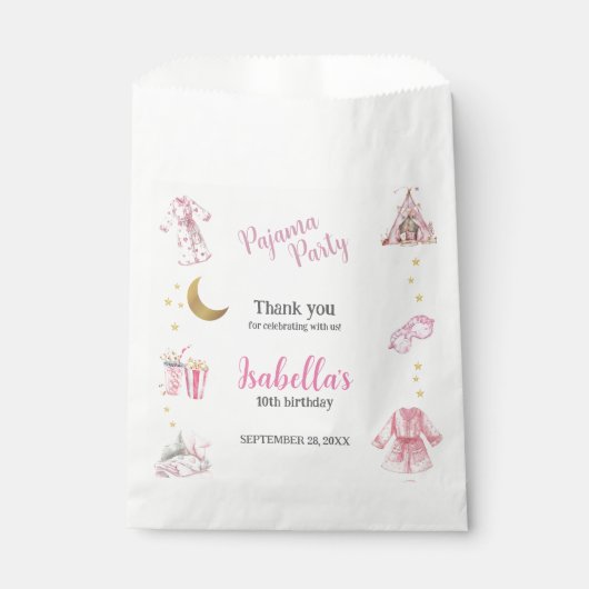 Pajama Party Sleepover Party Geschenktütchen (Vorderseite)