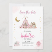 Pajama Party Sleepover Party Wasserfarbe Save The Date (Vorderseite)