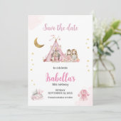 Pajama Party Sleepover Party Wasserfarbe Save The Date (Stehend Vorderseite)