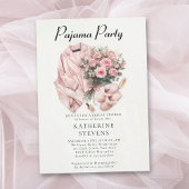 Pajama Party Slumber Rose Champagne Brautparty Einladung