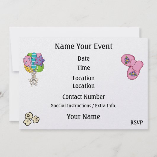 Pajama-Party / Überschlafen - SRF Einladung (Rückseite)