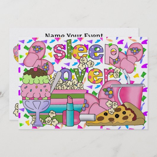 Pajama-Party / Überschlafen - SRF Einladung (Vorne/Hinten)