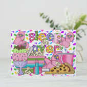 Pajama-Party / Überschlafen - SRF Einladung (Stehend Vorderseite)