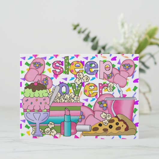 Pajama-Party / Überschlafen - SRF Einladung (Stehend Vorderseite)