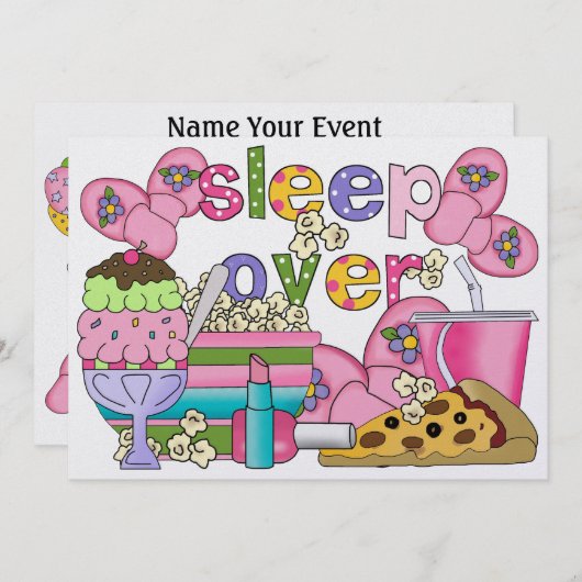 Pajama-Party / Überschlafen - SRF Einladung (Vorne/Hinten)