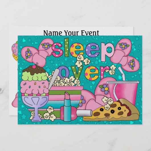 Pajama-Party / Überschlafen - SRF Einladung (Vorne/Hinten)