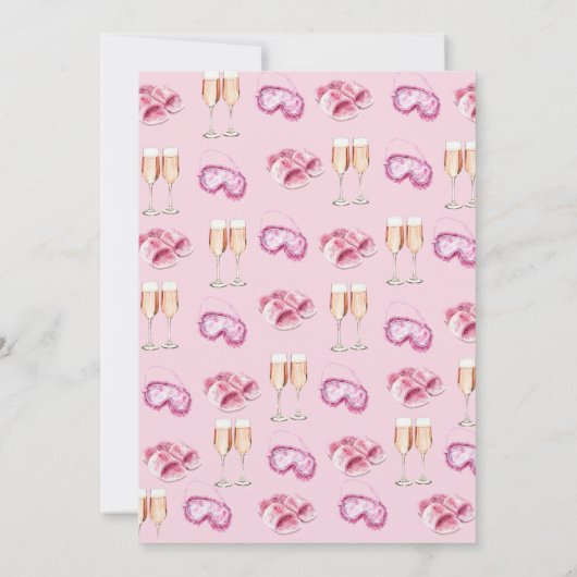 Pajama PJ & Prosecco Party Slumber Brautparty Einladung (Rückseite)