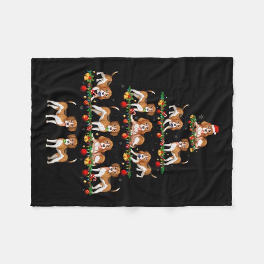 Pajama Sets Weihnachten Matching Beagle Dog X Fleecedecke (Vorderseite (Horizontal))