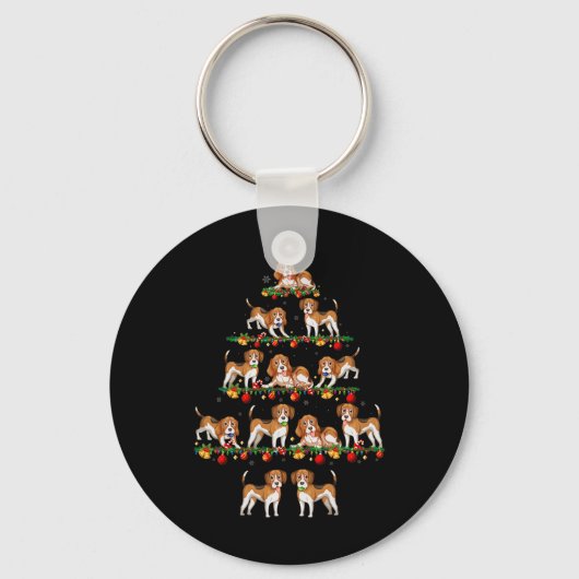 Pajama Sets Weihnachten Matching Beagle Dog X Schlüsselanhänger (Vorderseite)