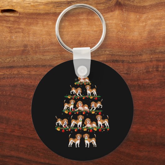 Pajama Sets Weihnachten Matching Beagle Dog X Schlüsselanhänger (Vorderseite)