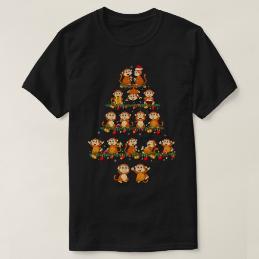 Pajama Sets Weihnachten Matching Monkey Xmas T-Shirt (Design vorne)