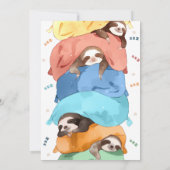 Pajama Sloth Slumber Party Geburtstagseinladung Einladung (Rückseite)