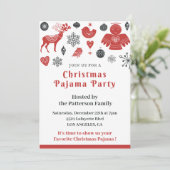Pajama Weihnachts-Einladungen niedliche Illustrati Einladung (Stehend Vorderseite)