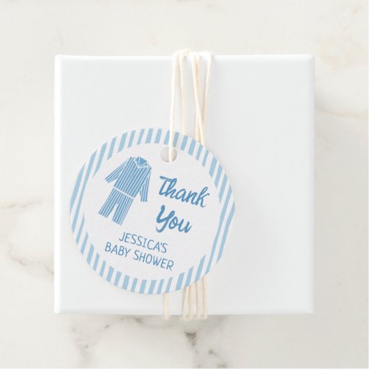 Pajamas Breakfast Boy Baby Shower Geschenkanhänger (Beispiel)