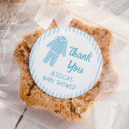 Pajamas Breakfast Boy Baby Shower Runder Aufkleber