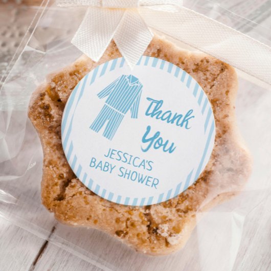 Pajamas Breakfast Boy Baby Shower Runder Aufkleber