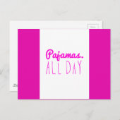 Pajamas den ganzen Tag geistliche Zitate Motto Postkarte (Vorne/Hinten)