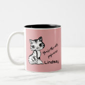 Pajamas der niedlichen und rosa Katze Zweifarbige Tasse (Links)