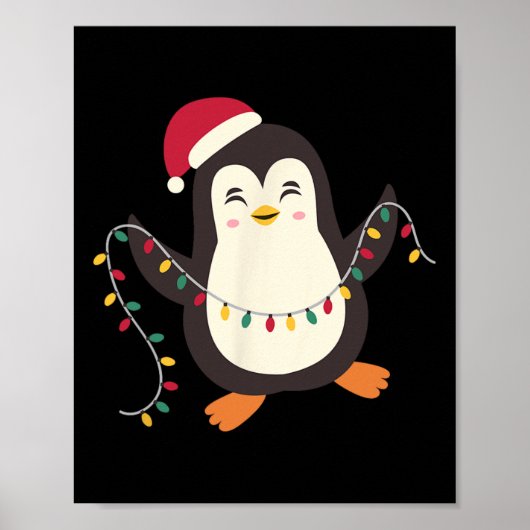 Pajamas Niedliche Pinguine Weihnachten Weihnachten Poster (Vorne)